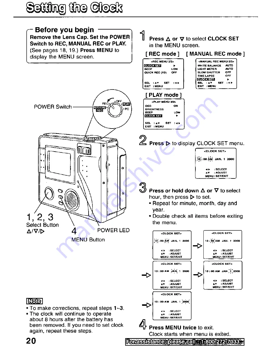 Panasonic PVSD5000 - SUPER DISK DIGITAL C User Manual Download Page 20