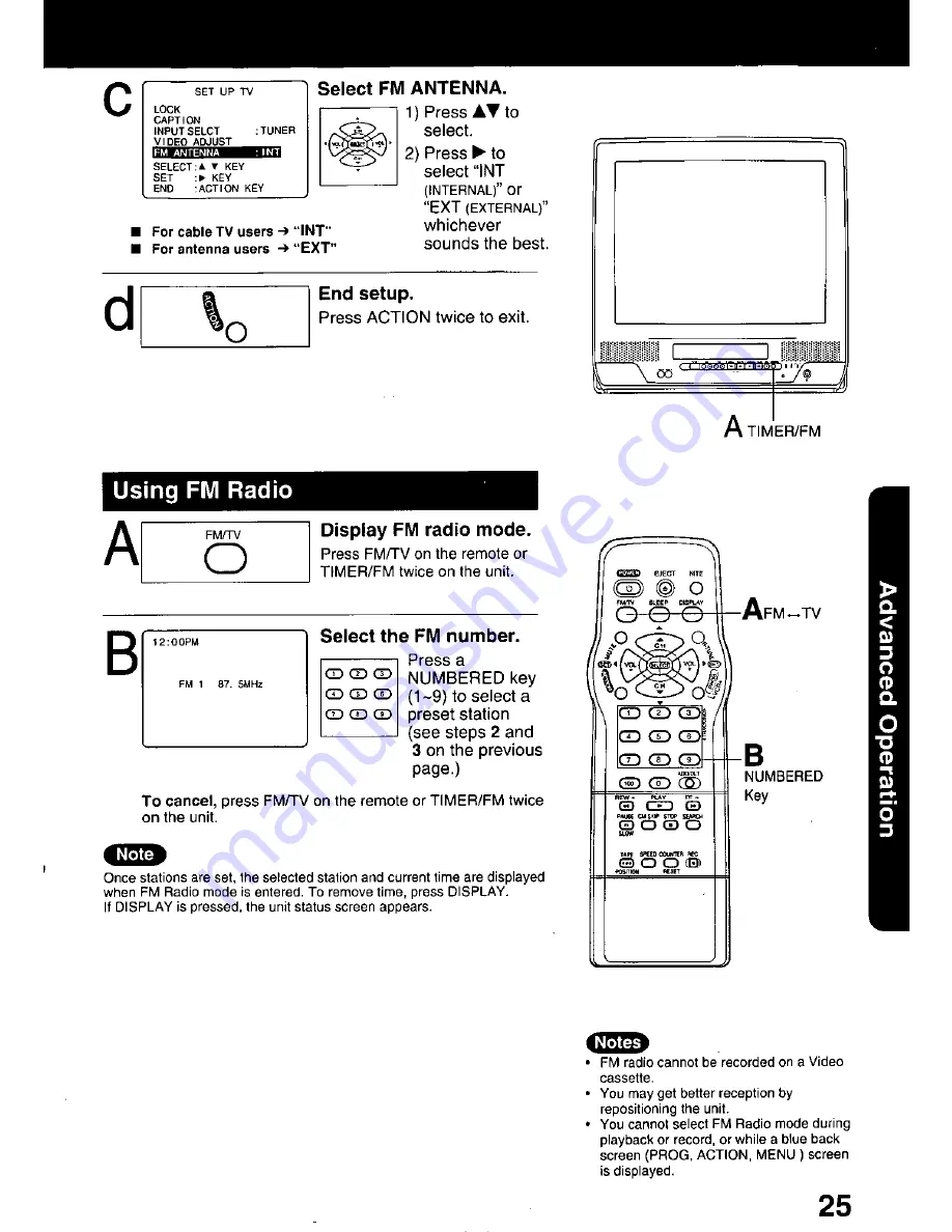 Panasonic QUASAR PV-C2030W Operating Manual Download Page 25