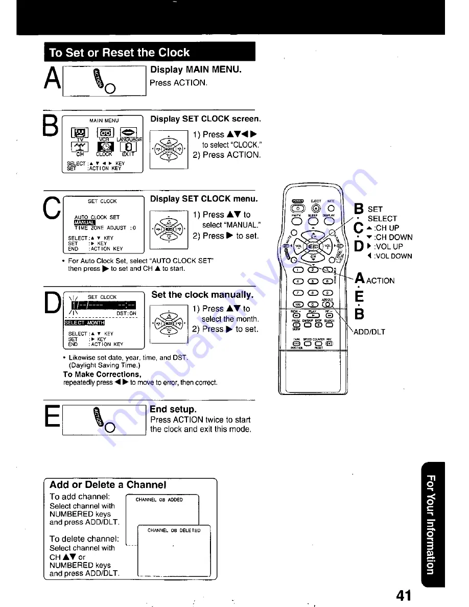 Panasonic QUASAR PV-C2030W Operating Manual Download Page 41