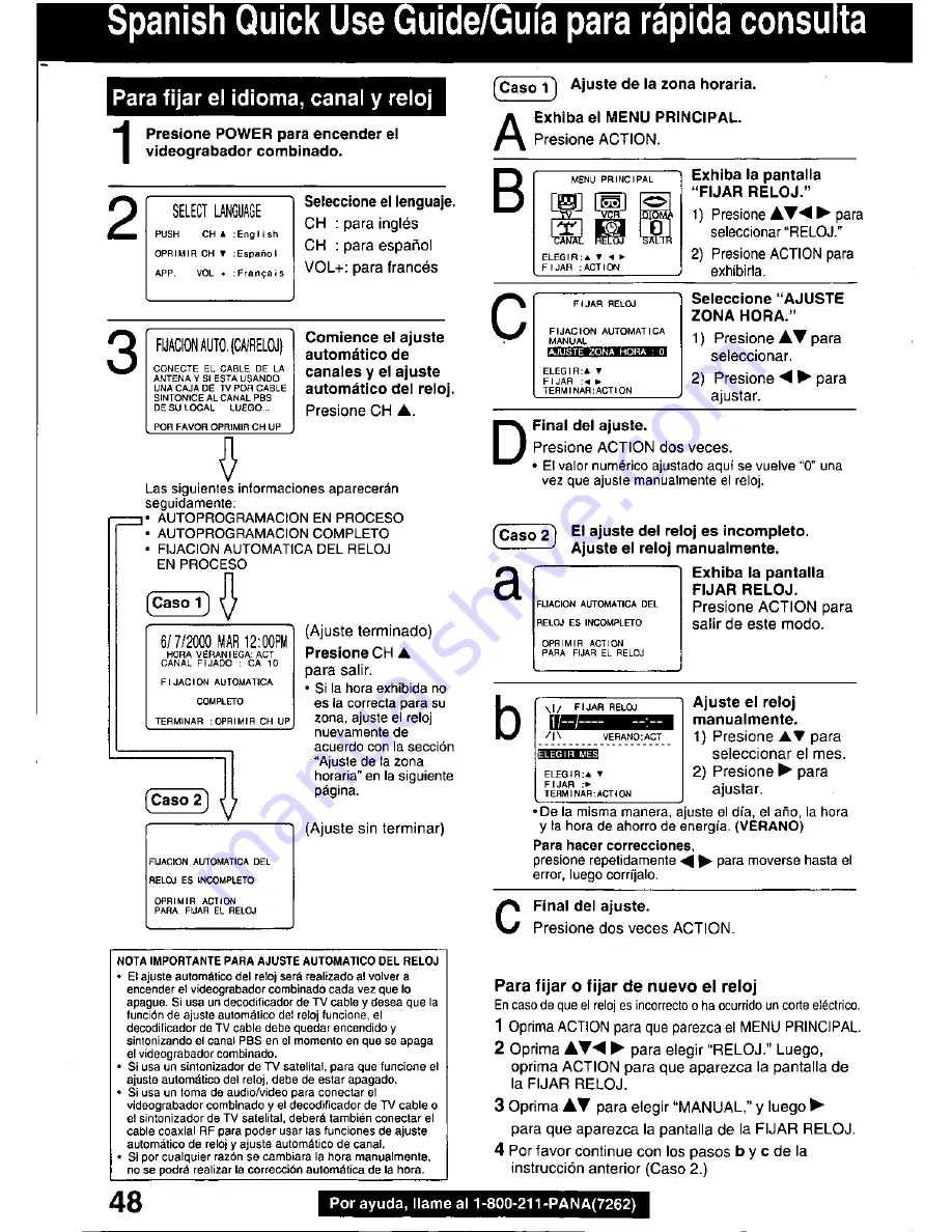 Panasonic QUASAR PV-C2030W Operating Manual Download Page 48