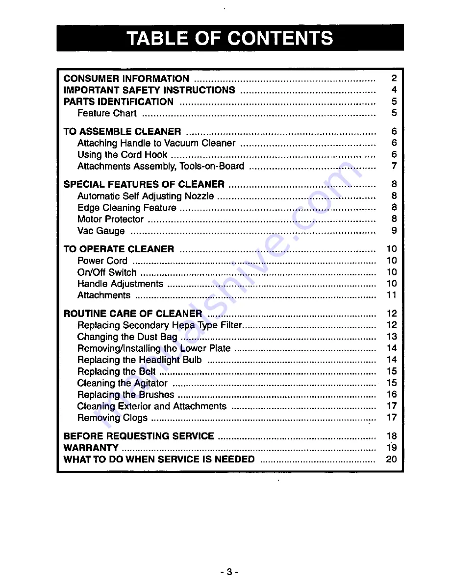 Panasonic Quickdraw MC-V5247 Operating Instructions Manual Download Page 3