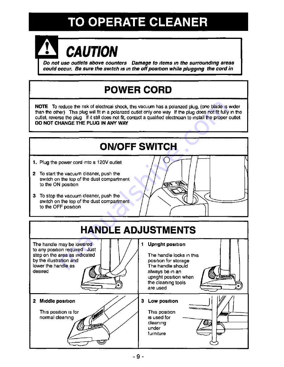 Panasonic QuickDraw MC-V5370 Operating Instructions Manual Download Page 9