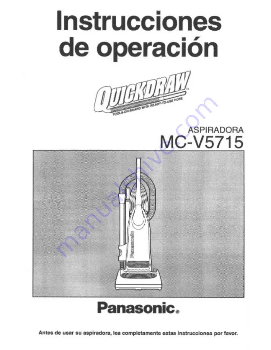 Panasonic QuickDraw MC-V5715 Operating Instructions Manual Download Page 21