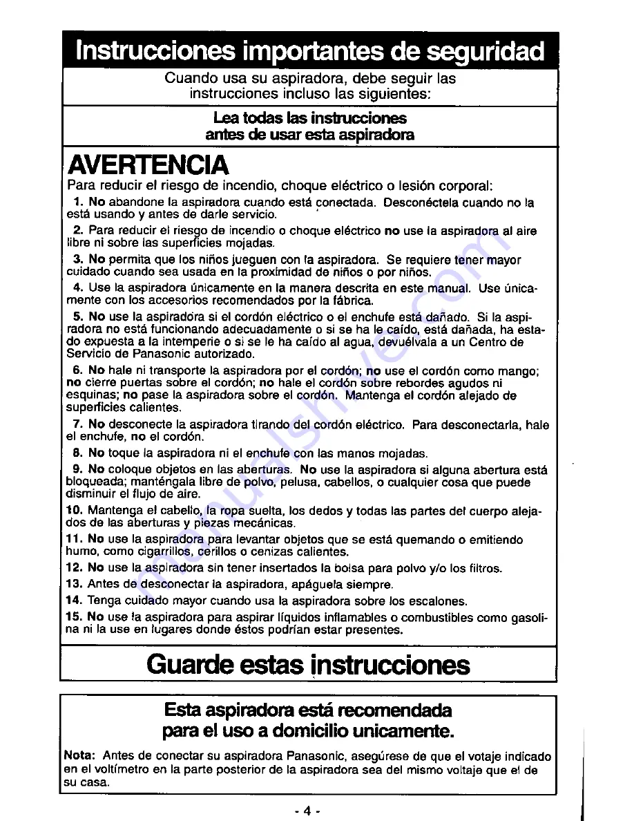 Panasonic QuickDraw MC-V5715 Operating Instructions Manual Download Page 24