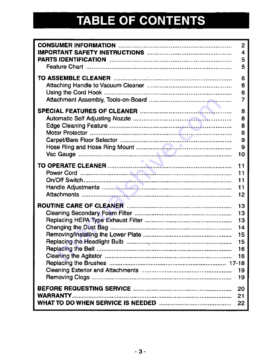 Panasonic QuickDraw MC-V7367 Operating Instructions Manual Download Page 3