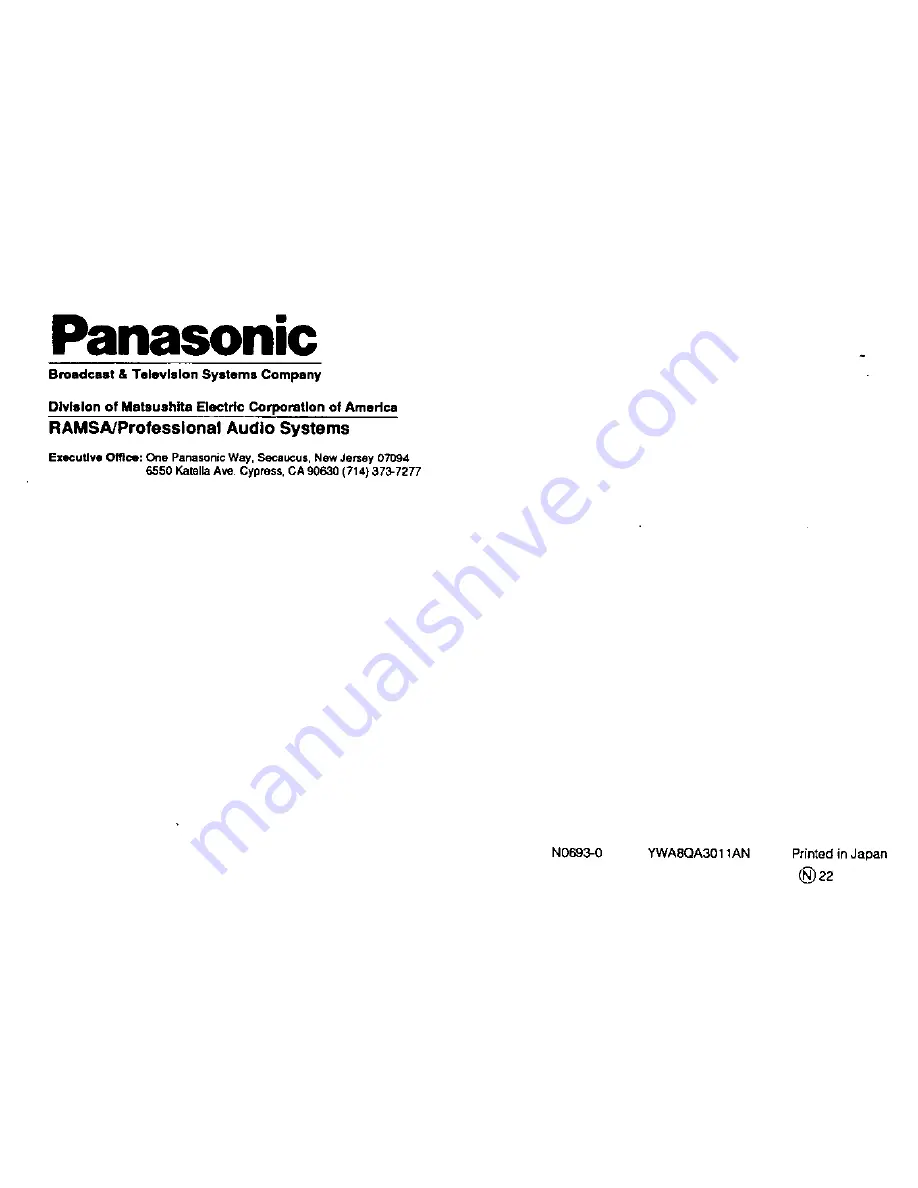 Panasonic Ramsa WX-RP110 Скачать руководство пользователя страница 14