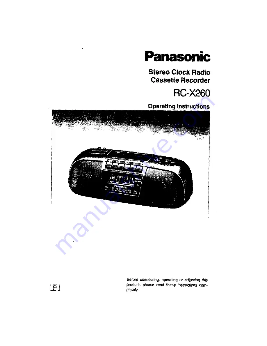 Panasonic RC-X260 Скачать руководство пользователя страница 1