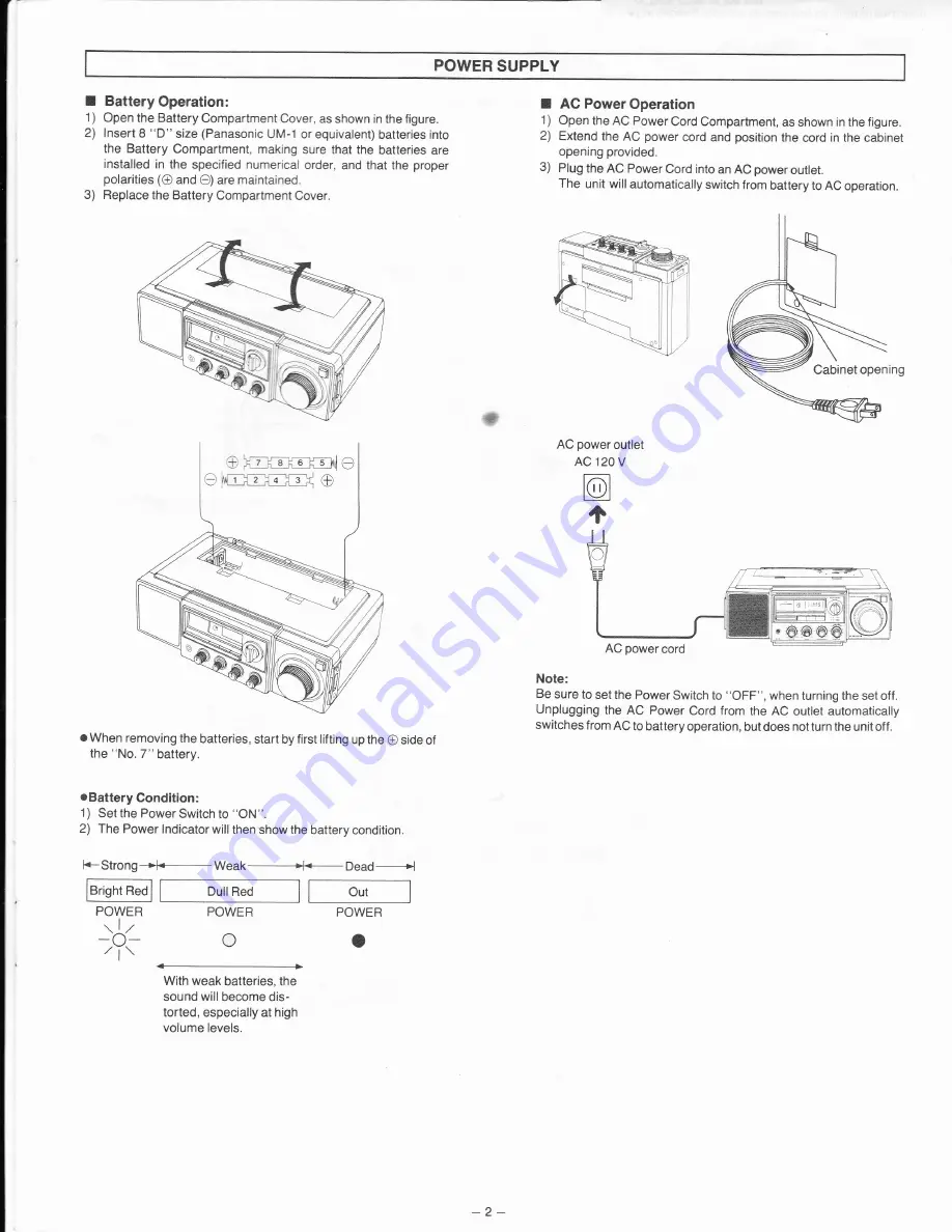 Panasonic RF-3100 Operating Instructions Manual Download Page 3