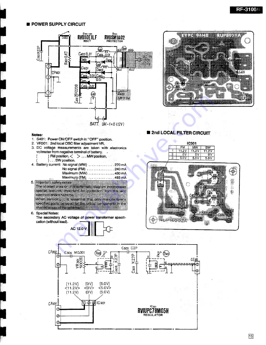 Panasonic RF-3100 Скачать руководство пользователя страница 15