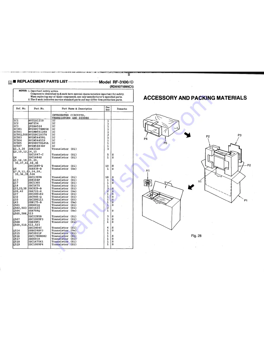 Panasonic RF-3100 Скачать руководство пользователя страница 25