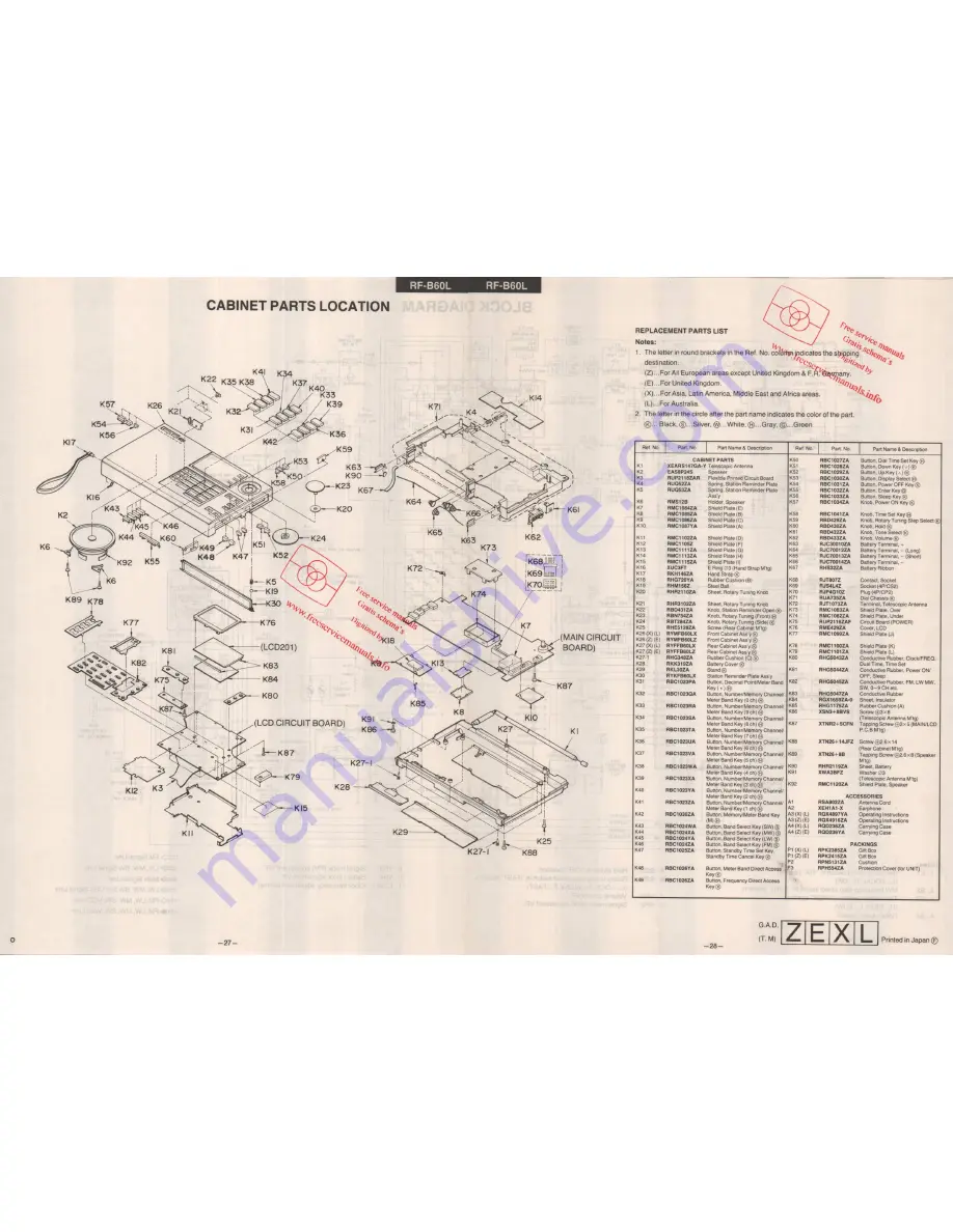 Panasonic RF-B60L Service Manual Download Page 12