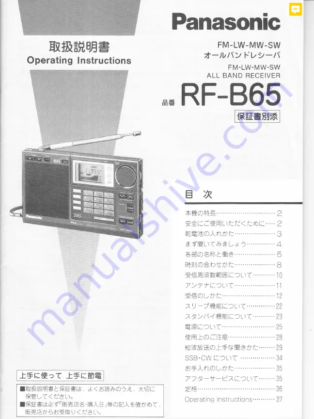 Panasonic RF-B65 Скачать руководство пользователя страница 1