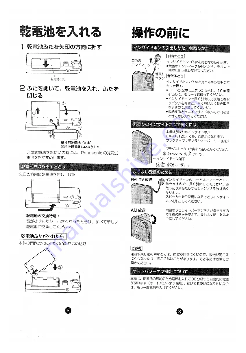 Panasonic RF-NA20R Скачать руководство пользователя страница 2