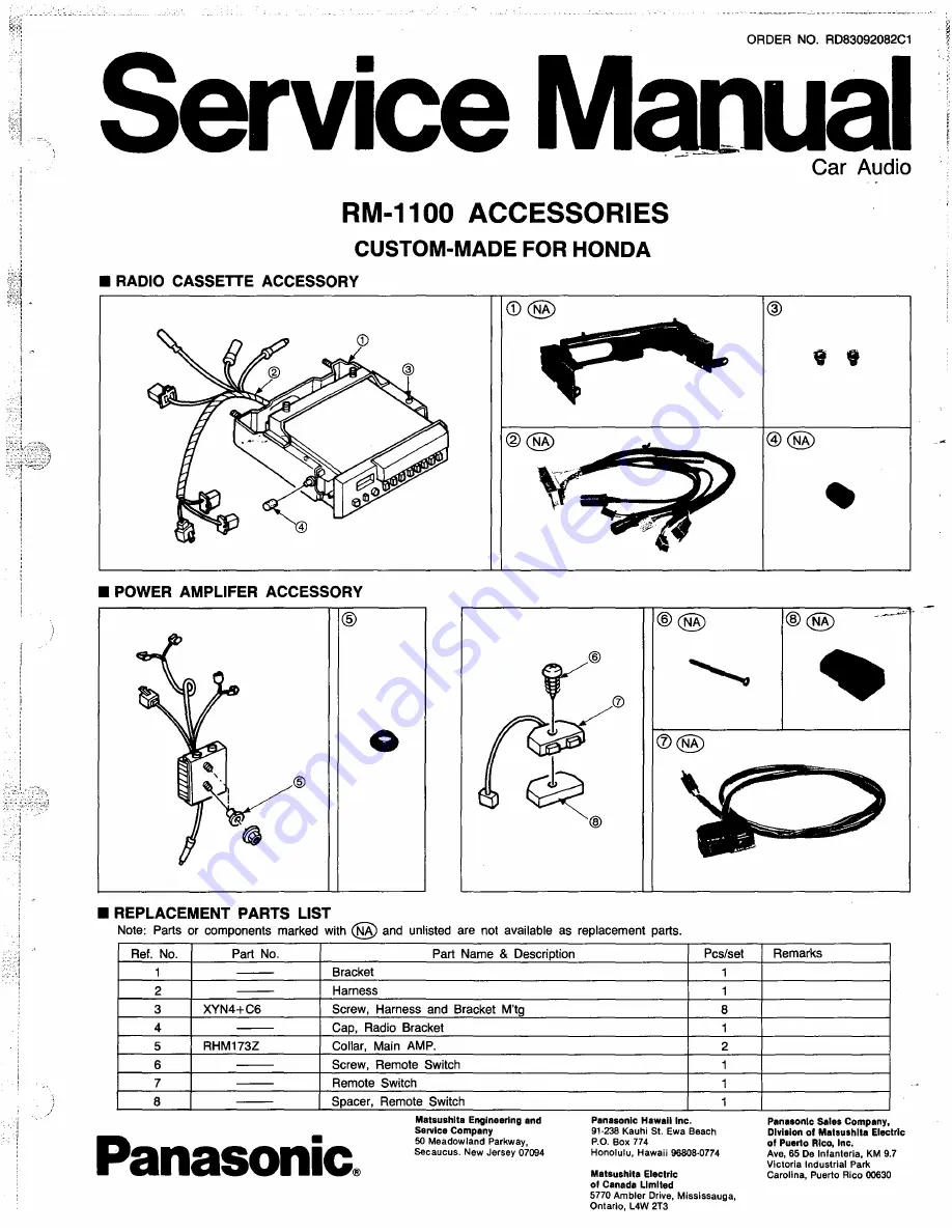 Panasonic RM-1100 Service Manual Download Page 35