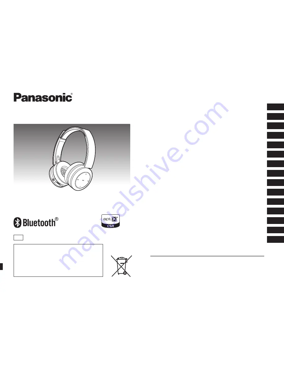 Panasonic RP-BTD10 Operating Instructions Manual Download Page 1