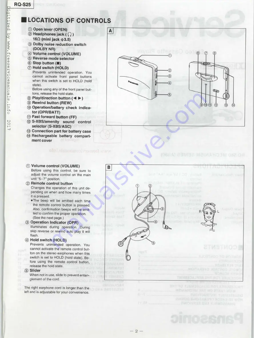 Panasonic RQ-S25 Service Manual Download Page 2