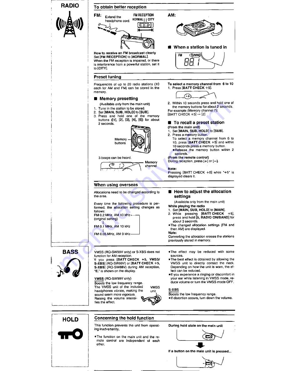 Panasonic RQ-SW99V Скачать руководство пользователя страница 4