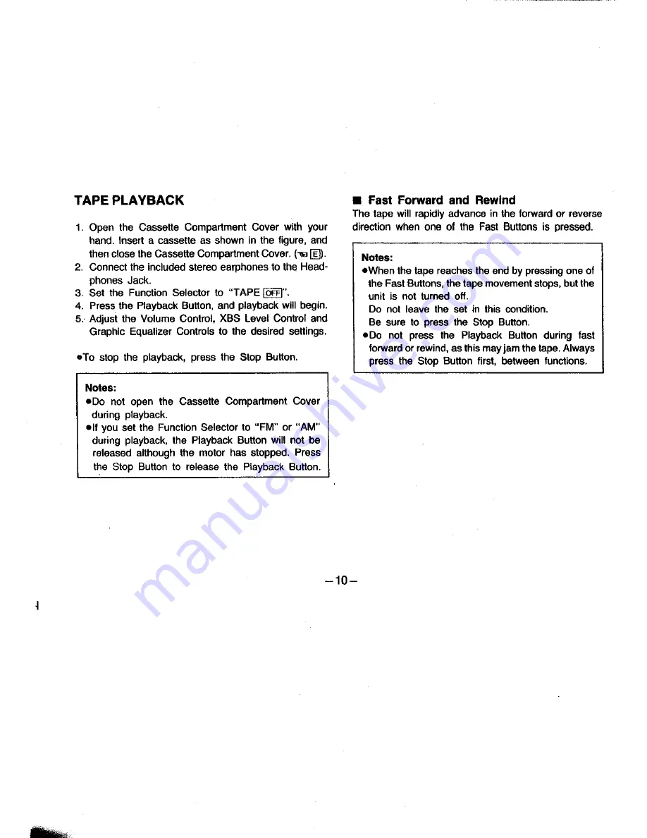 Panasonic RQ-V162 Operating Instructions Manual Download Page 10