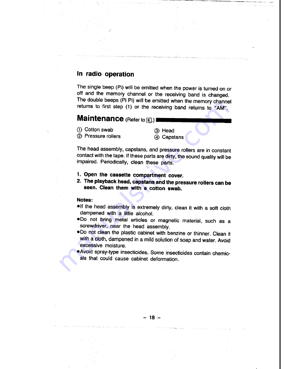 Panasonic RQ-V460 Operating Instructions Manual Download Page 18