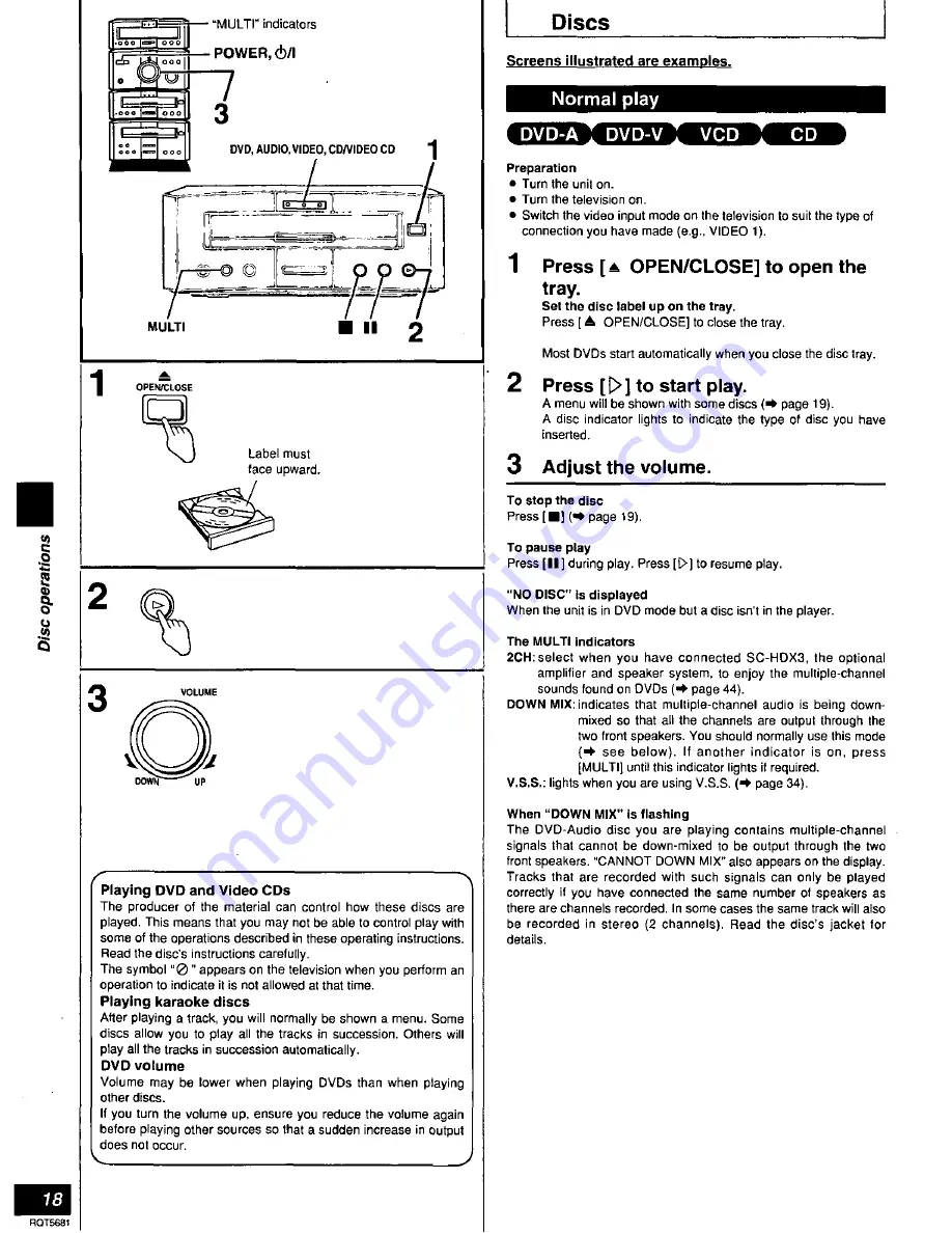 Panasonic RS-HDA710 Operating Instructions Manual Download Page 18