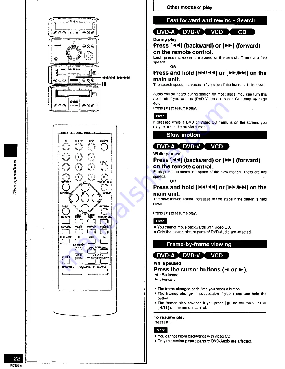 Panasonic RS-HDA710 Скачать руководство пользователя страница 22