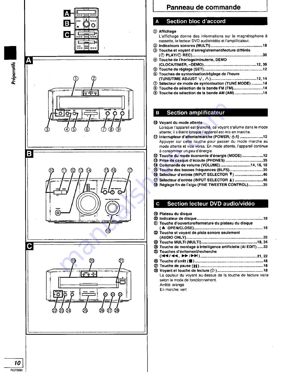 Panasonic RS-HDA710 Operating Instructions Manual Download Page 62