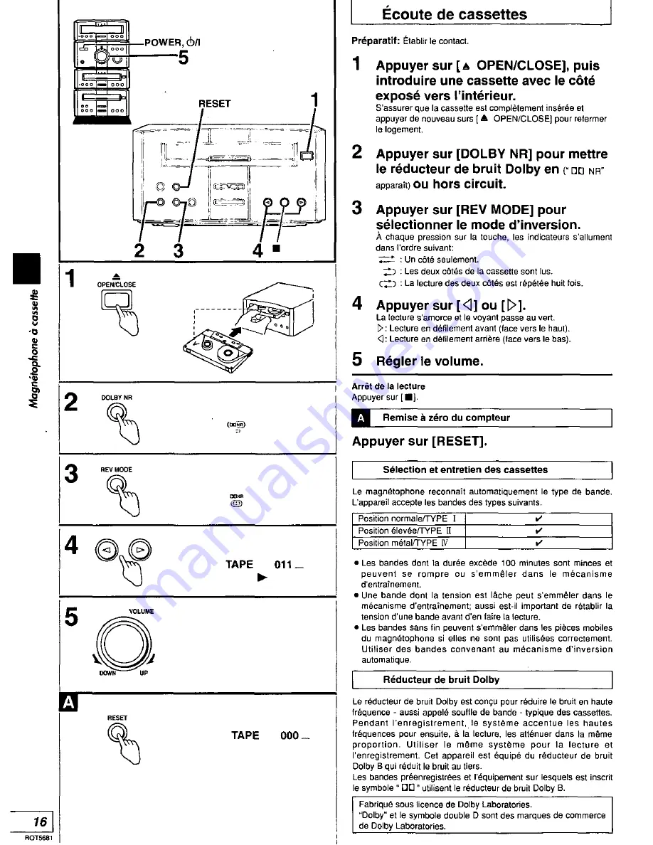 Panasonic RS-HDA710 Operating Instructions Manual Download Page 68