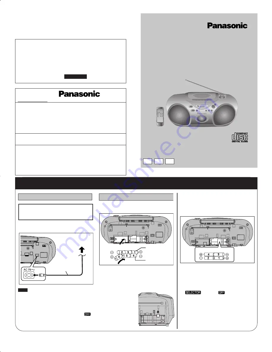 Panasonic RX-D21 Operating Instructions Manual Download Page 1