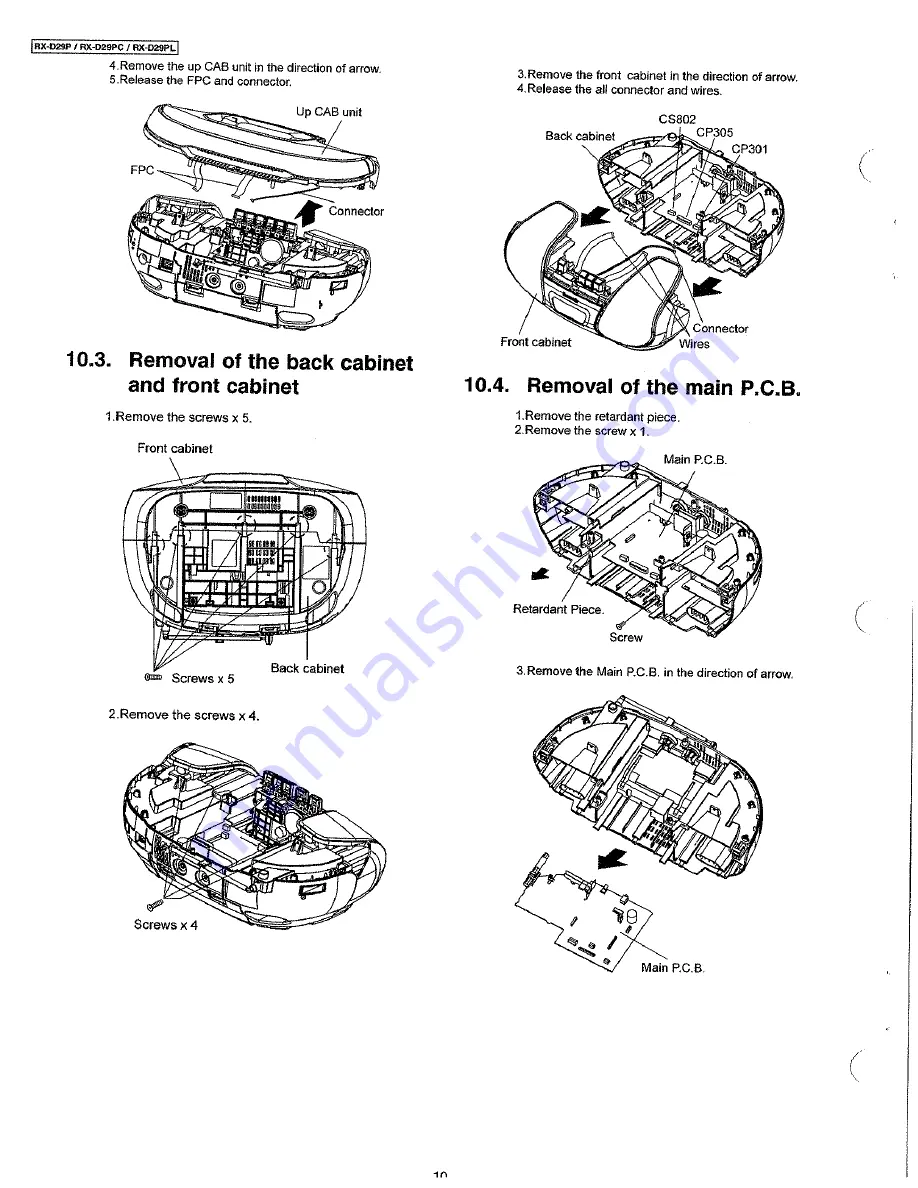 Panasonic RX-D29P Скачать руководство пользователя страница 10