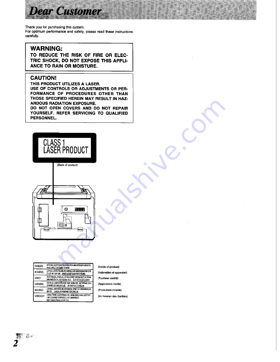 Panasonic RX-DT650 Operating Instructions Manual Download Page 2