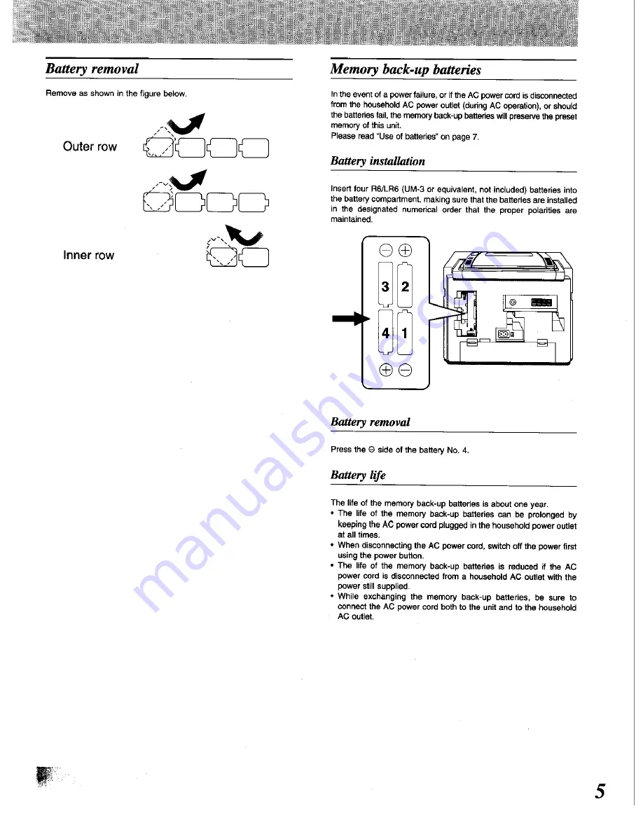 Panasonic RX-DT650 Operating Instructions Manual Download Page 5