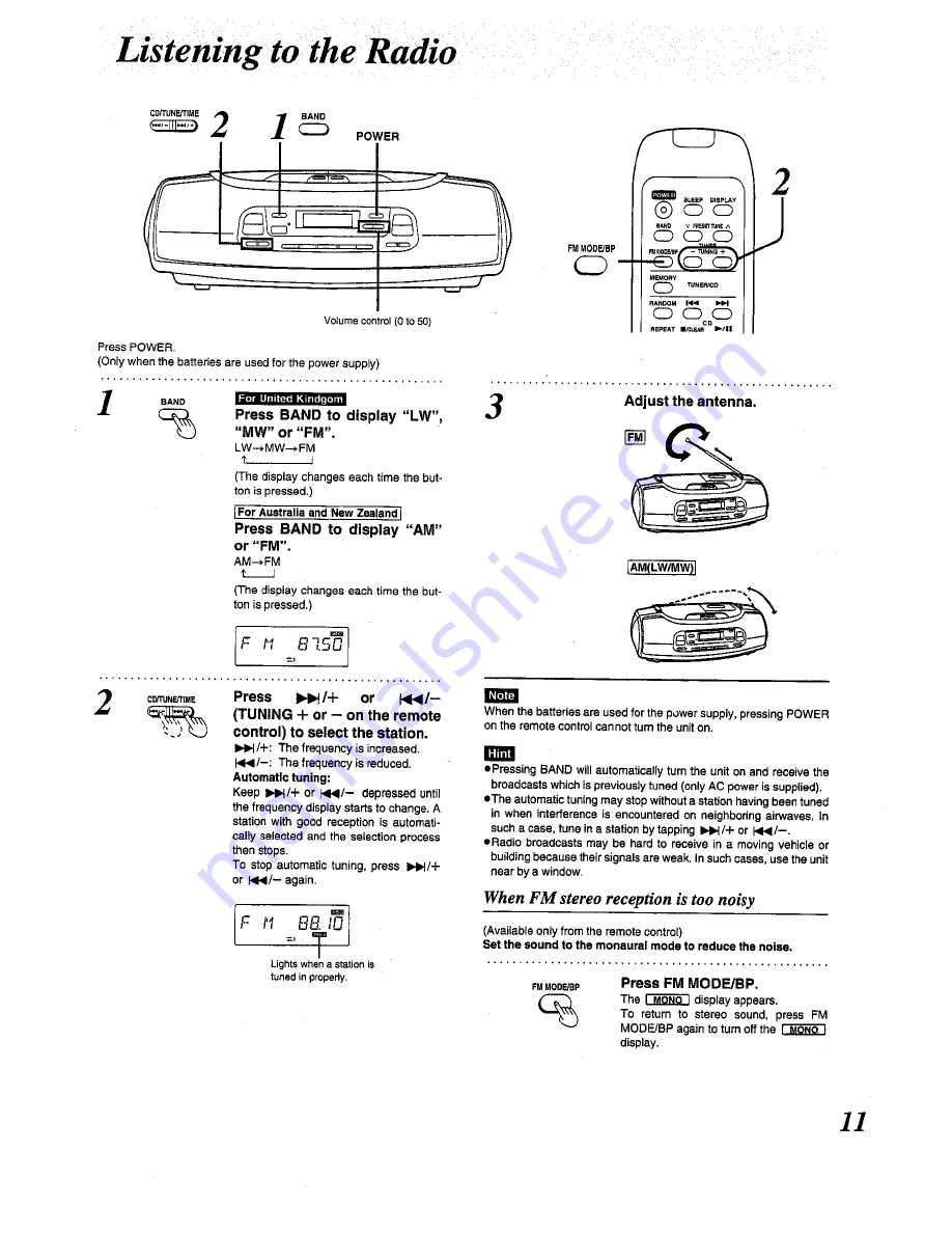 Panasonic RX-ES50 Operating Instructions Manual Download Page 11