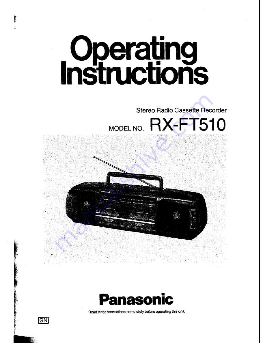 Panasonic RX-FT510 Скачать руководство пользователя страница 1