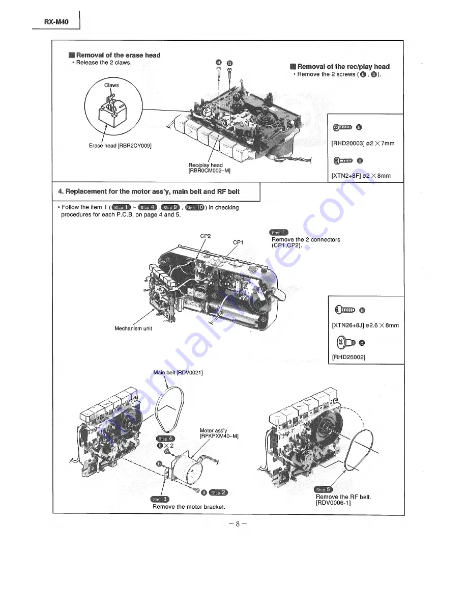 Panasonic RX-M40 Service Manual Download Page 8