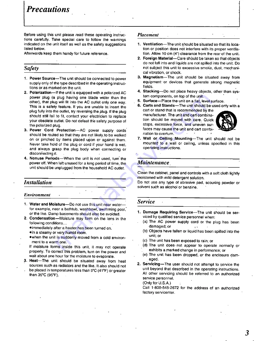 Panasonic RXDS14 - RADIO CASSETTE W/CD Operating Instructions Manual Download Page 3