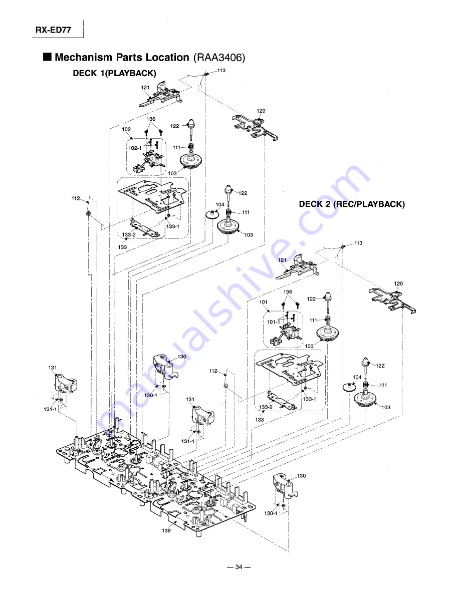 Panasonic RXED77 - RADIO CASSETTE W/CD Service Manual Download Page 34