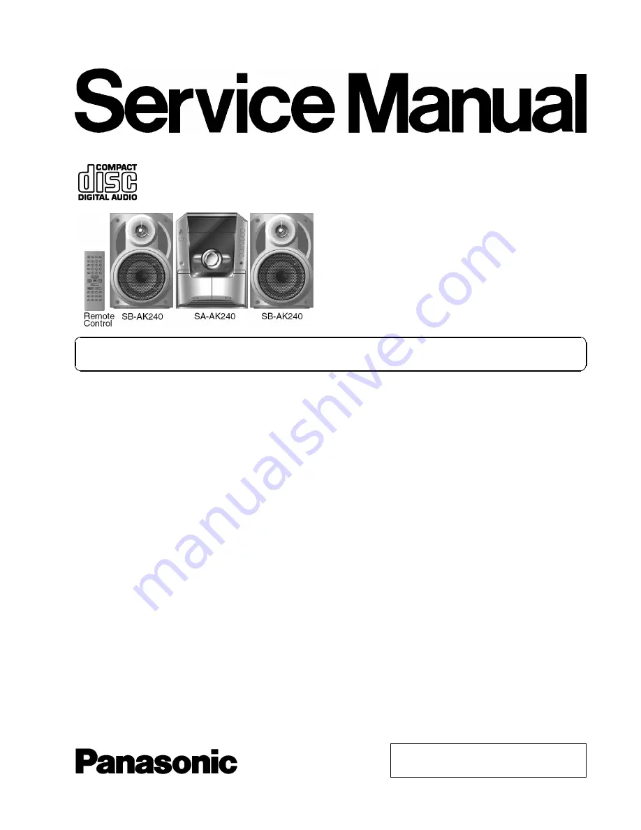 Panasonic SA-AK240E Service Manual Download Page 1