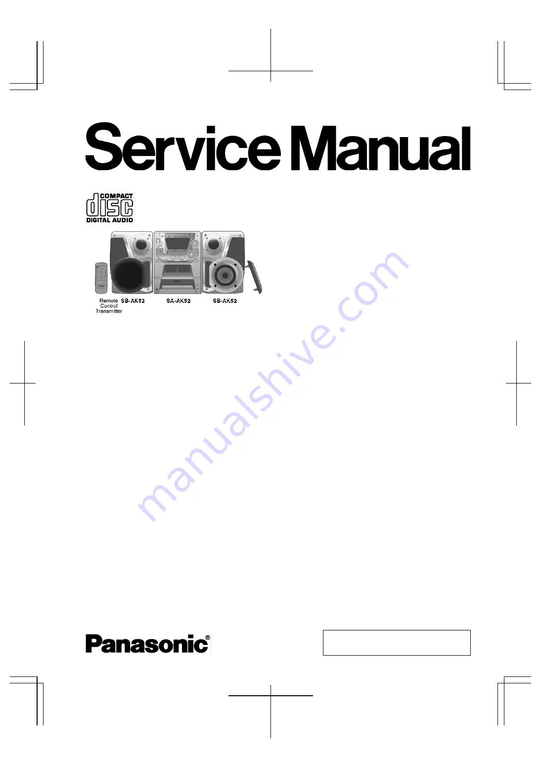 Panasonic SA-AK52 Скачать руководство пользователя страница 1