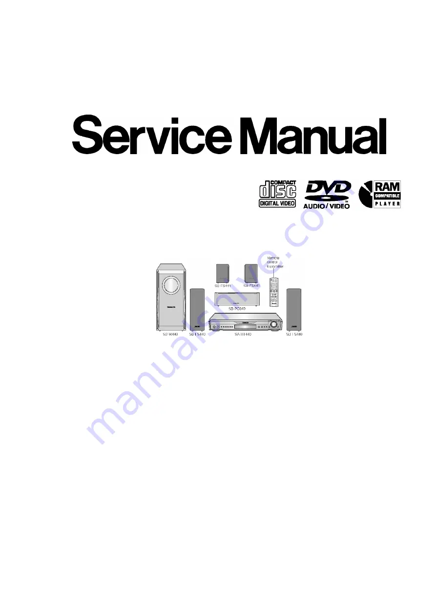 Panasonic SA-HT440P Service Manual Download Page 1