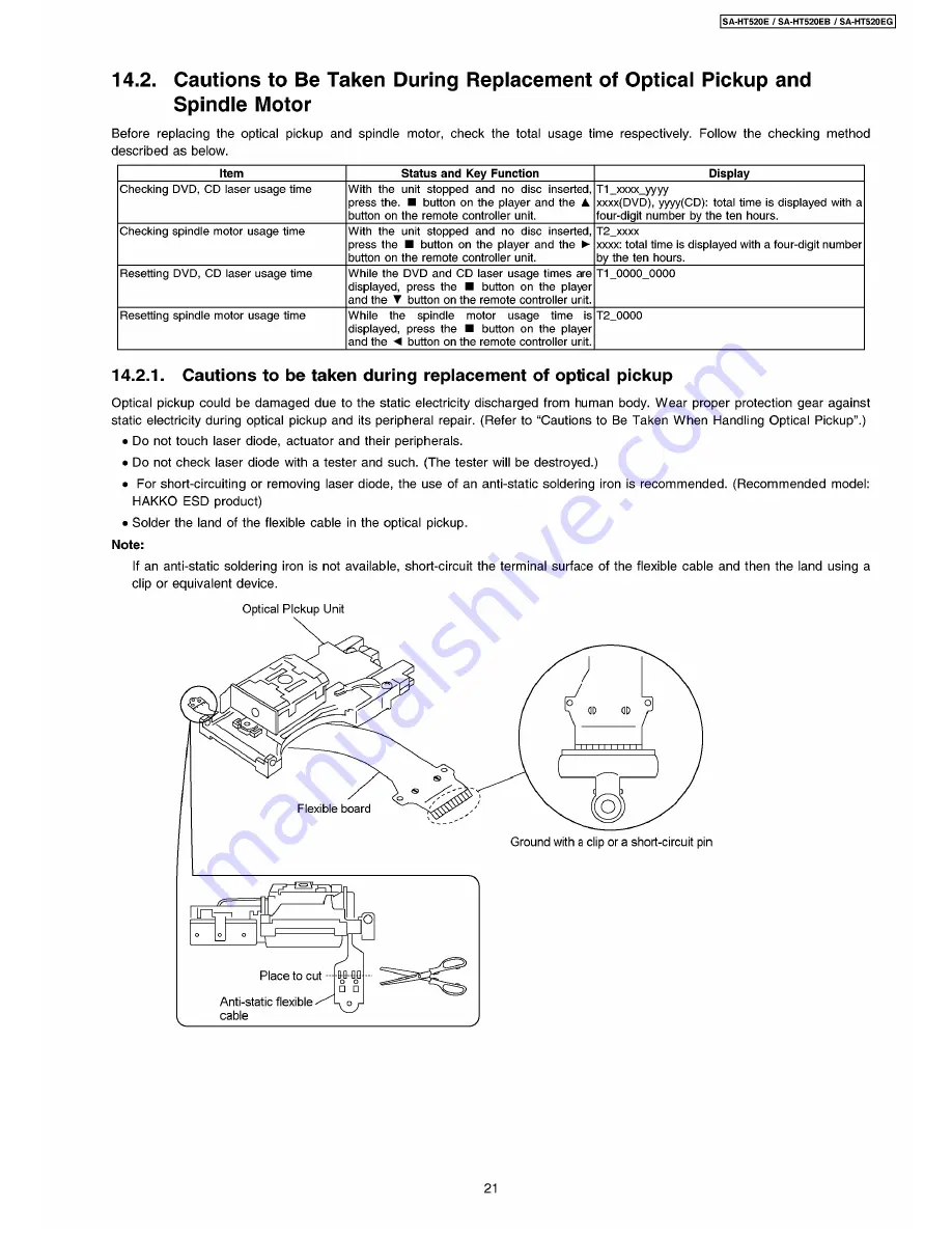 Panasonic SA-HT520E Service Manual Download Page 21