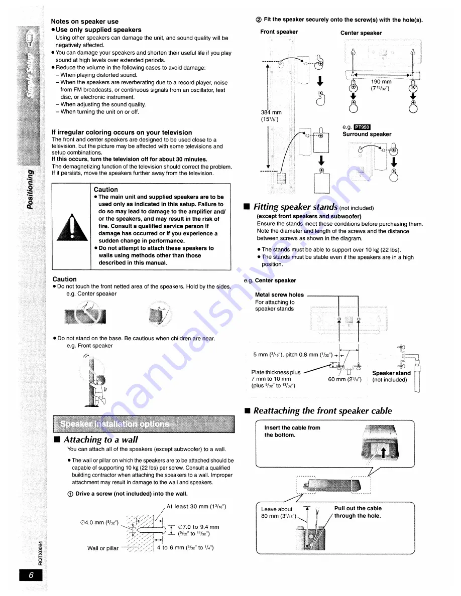 Panasonic SA-PT1050 Operating Instructions Manual Download Page 6