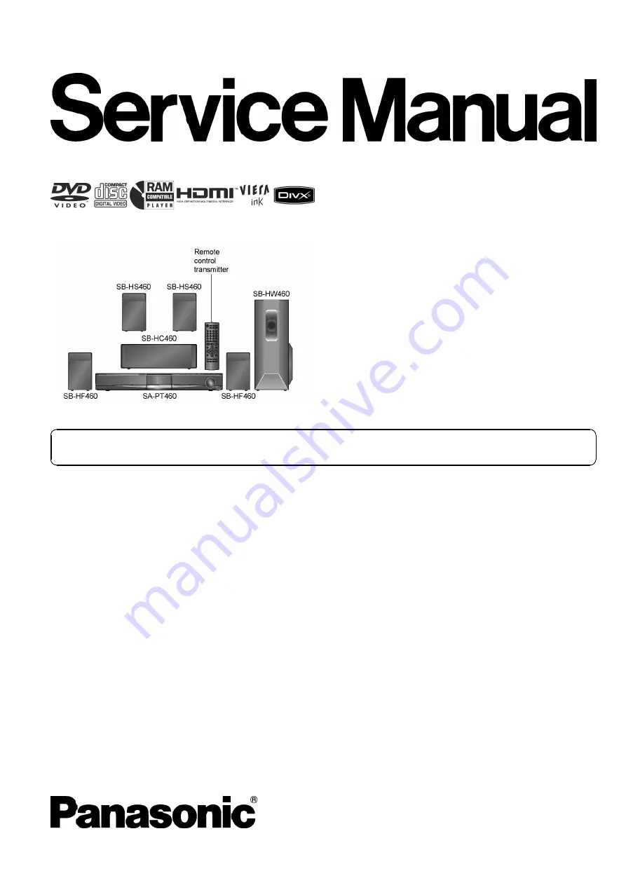 Panasonic SA-PT460 Service Manual Download Page 1