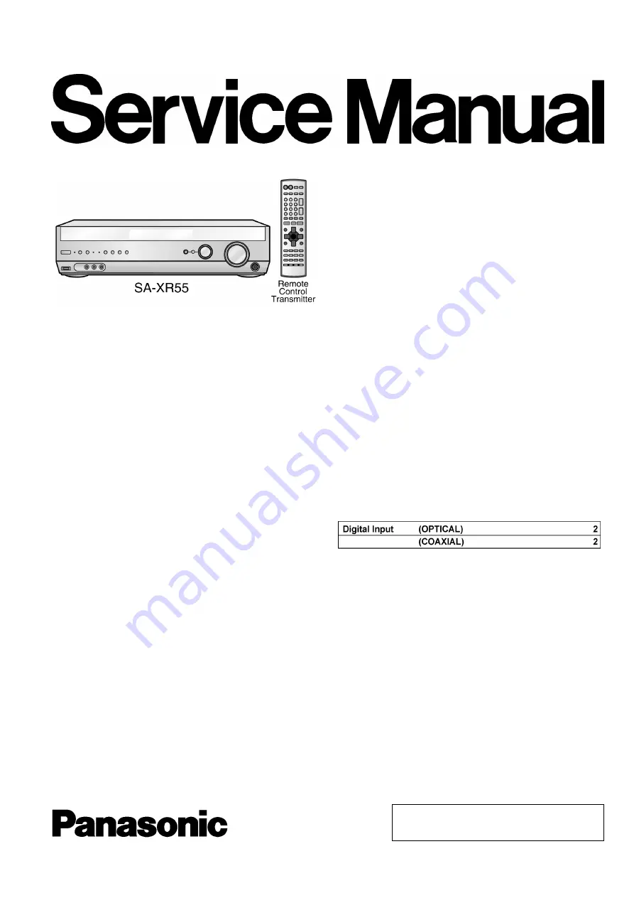 Panasonic SA-XR55E Service Manual Download Page 1