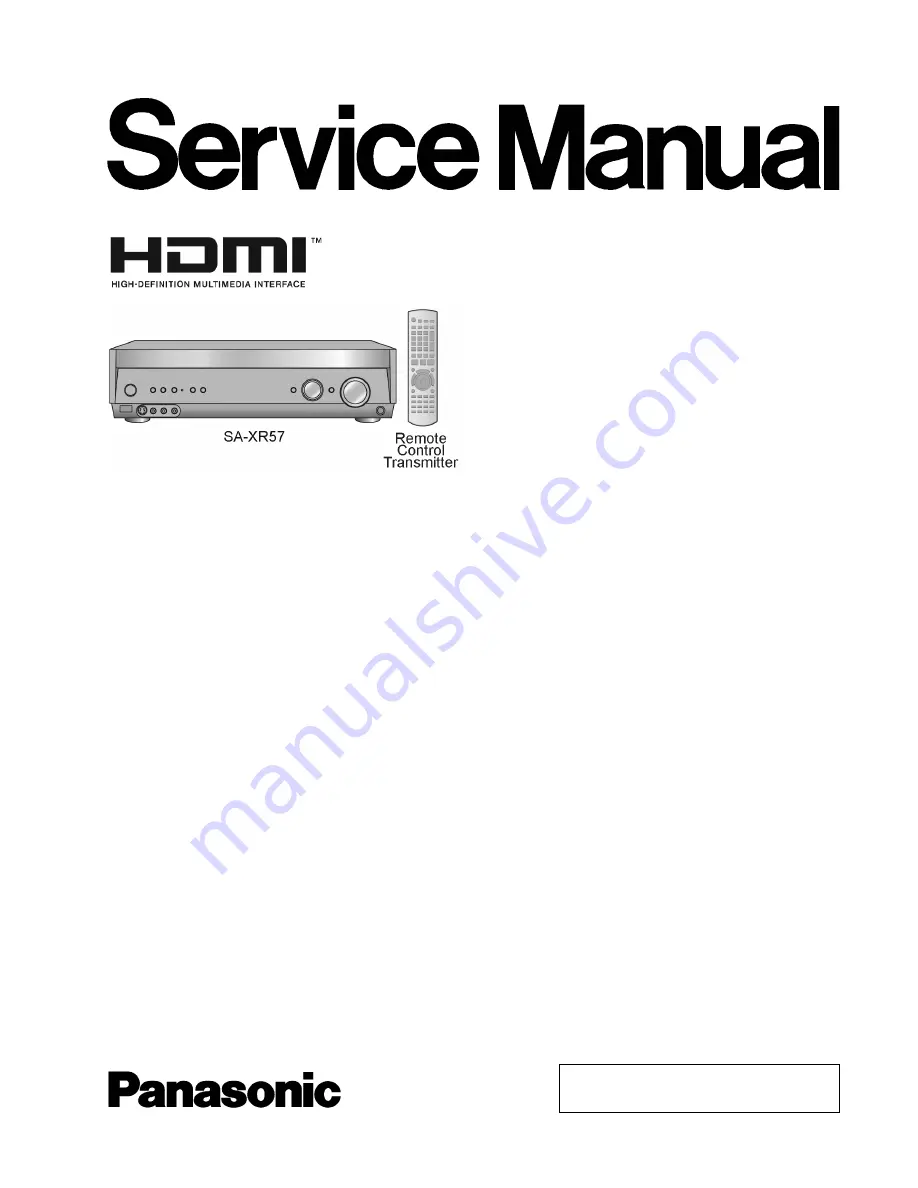 Panasonic SA-XR57E Service Manual Download Page 1