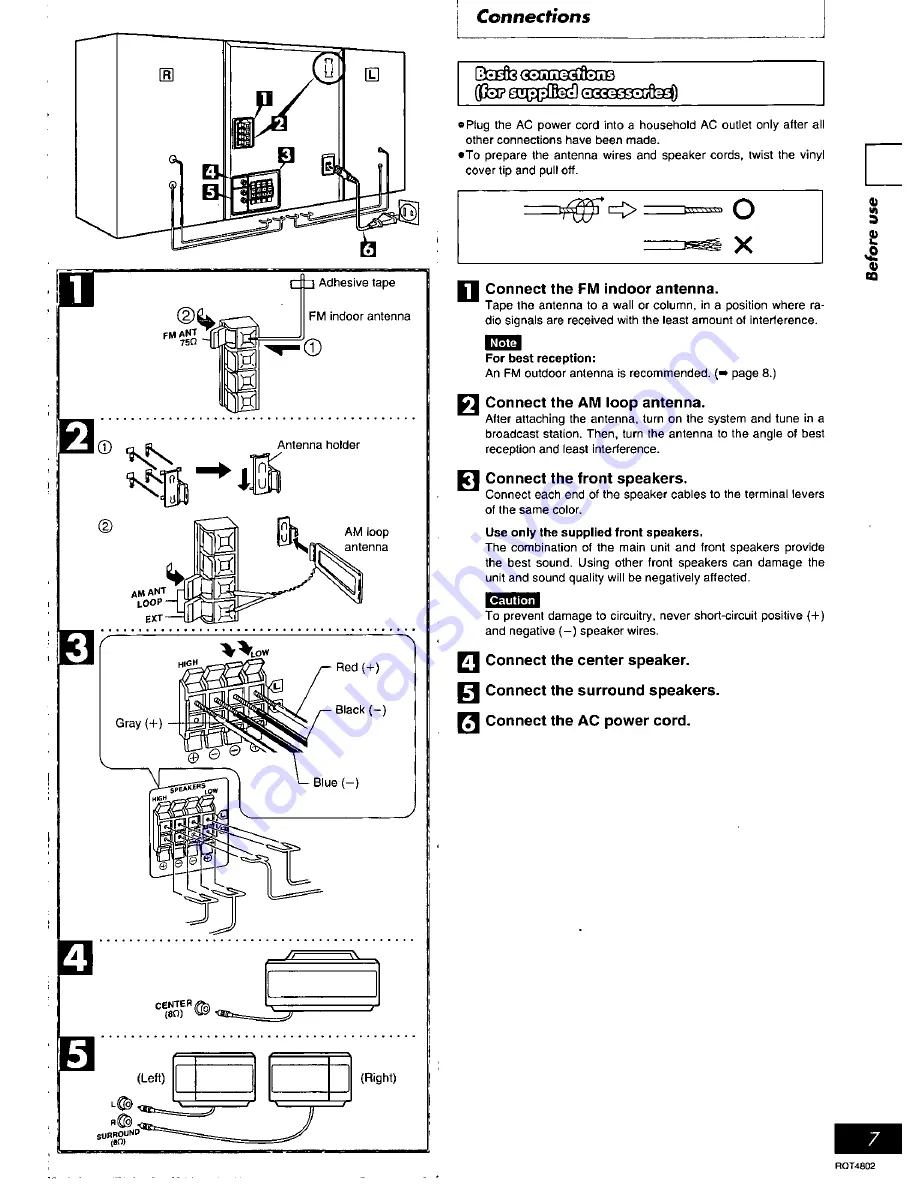 Panasonic SAAK57 - MINI HES W/CD-P Operating Instructions Manual Download Page 7