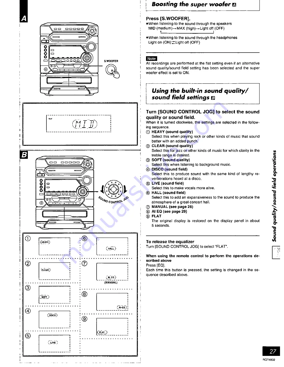 Panasonic SAAK57 - MINI HES W/CD-P Operating Instructions Manual Download Page 27