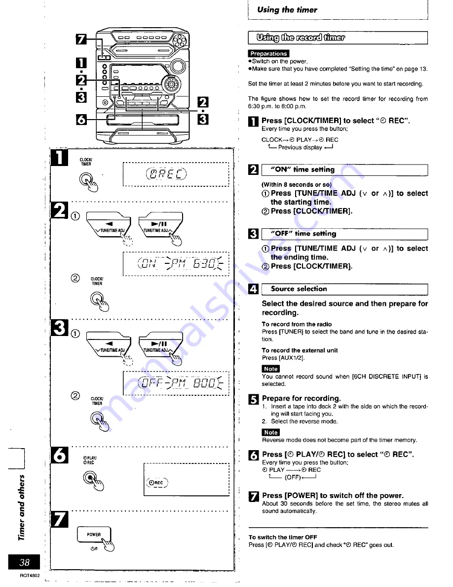 Panasonic SAAK57 - MINI HES W/CD-P Operating Instructions Manual Download Page 38