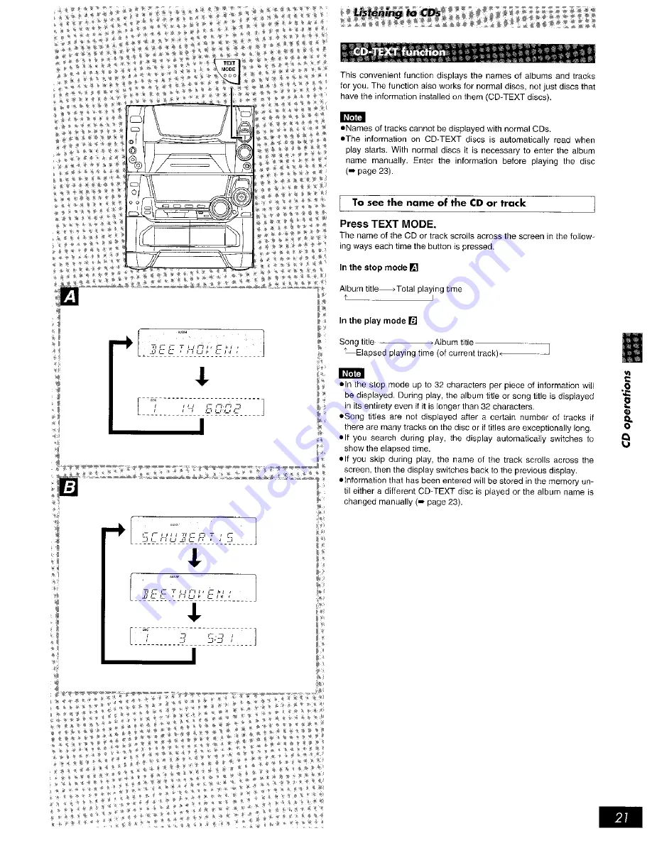 Panasonic SAAK75 - MINI HES W/CD-P Operating Instructions Manual Download Page 21