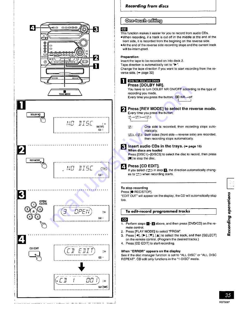 Panasonic SADK1 - MINI HES W/CD Скачать руководство пользователя страница 35