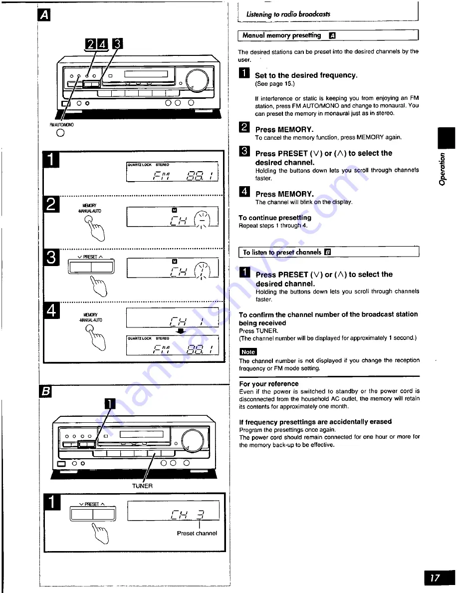 Panasonic SAEX320 - RECEIVER Operating Manual Download Page 17